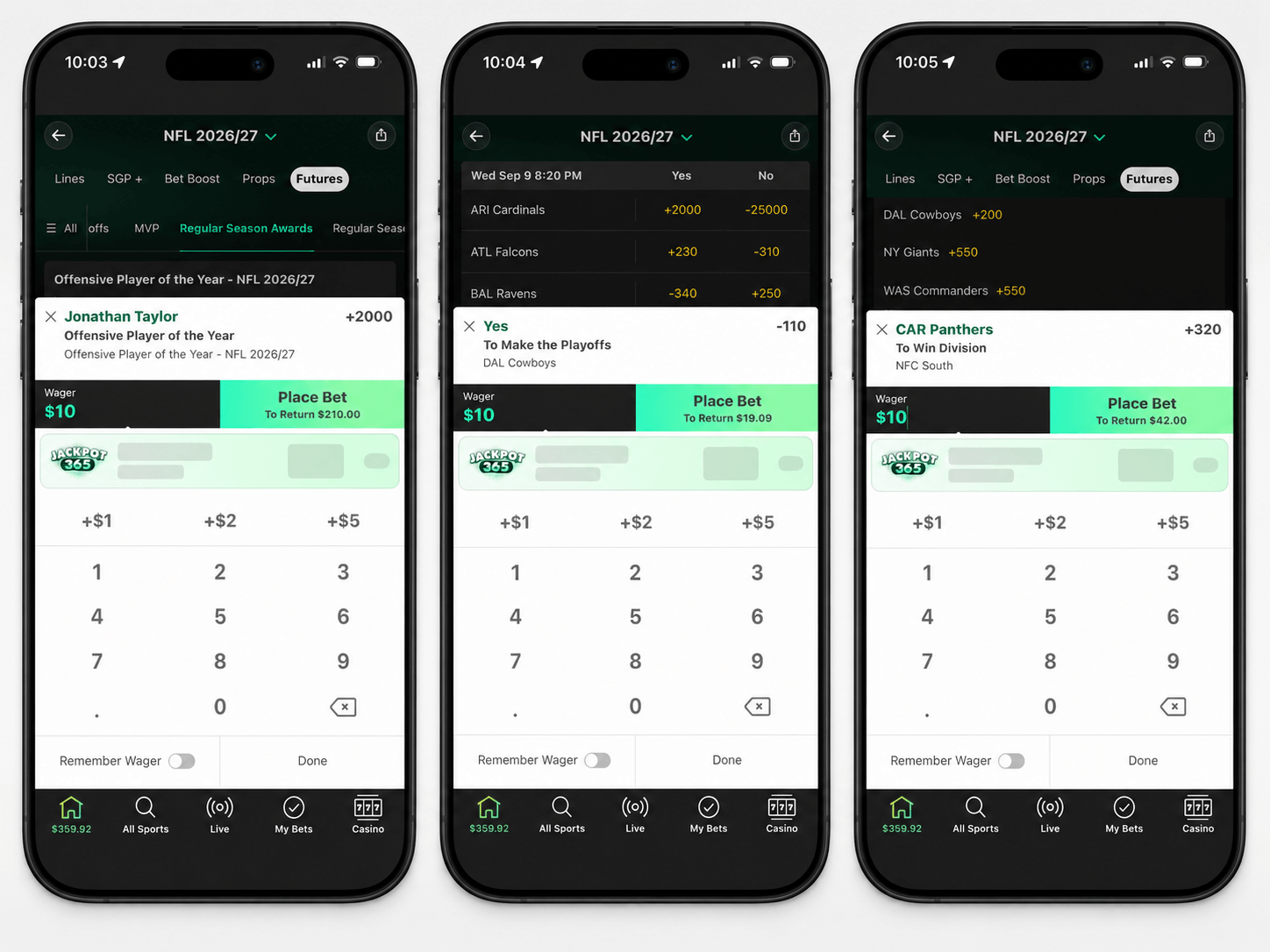 bet365 NFL futures